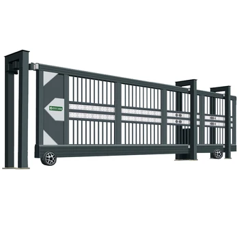 Heavy-Duty Modern Aluminum Alloy Electric Industrial Security Automatic Opening Cantilever Sliding Gate with Sliding Front Fence