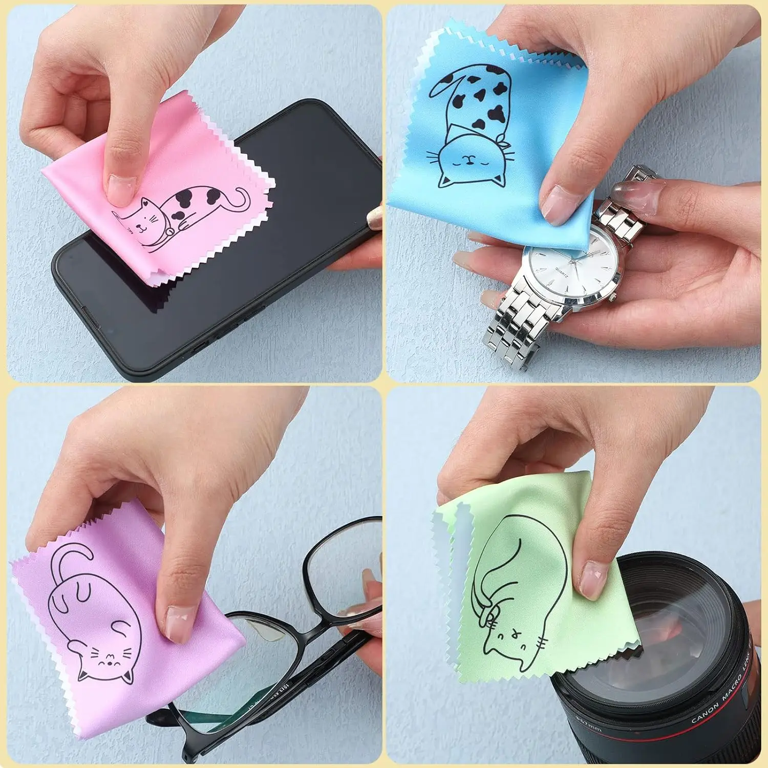 Custom Logo Printed Microfiber Glasses Cleaning Cloth Sunglasses Eyeglasses Care Product manufacture