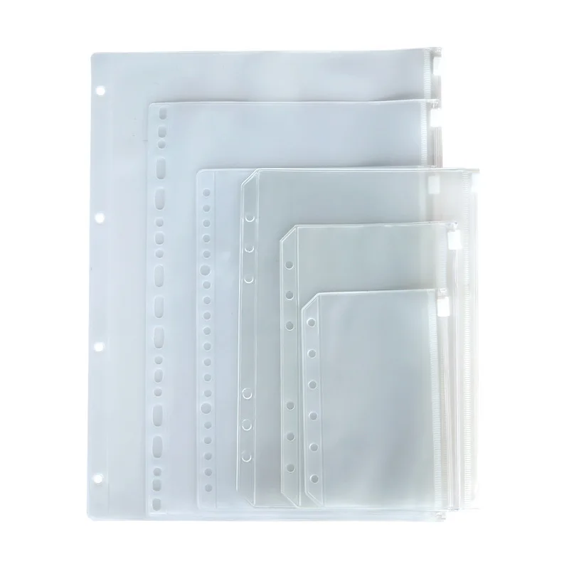Pochettes Transparentes A5 Lot De 12 - Sans Fermeture, 6 Trous Pour Classeur Budget