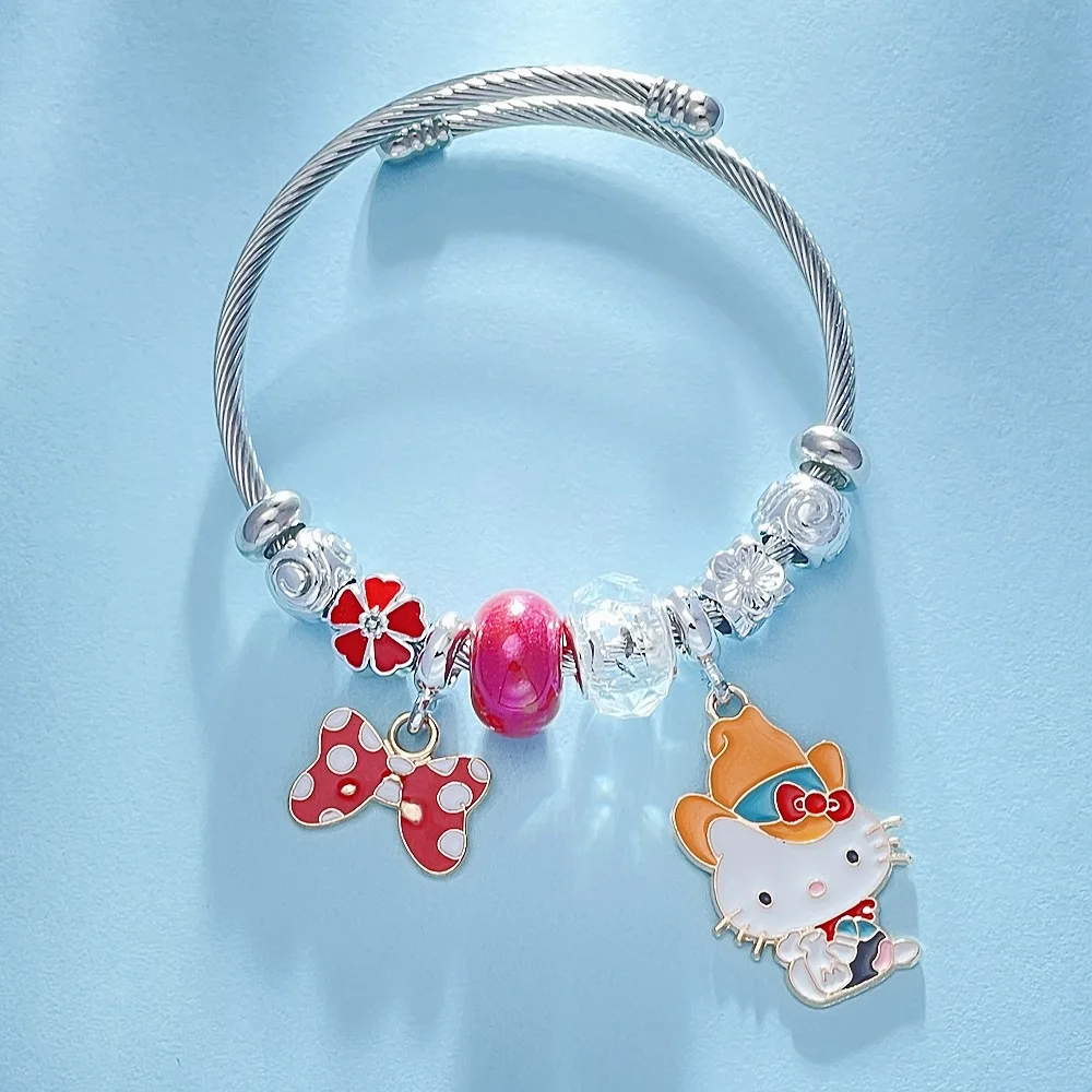 Kids Student Gifts Female Cartoon Animal Charm Beads Anime Adjustable ...