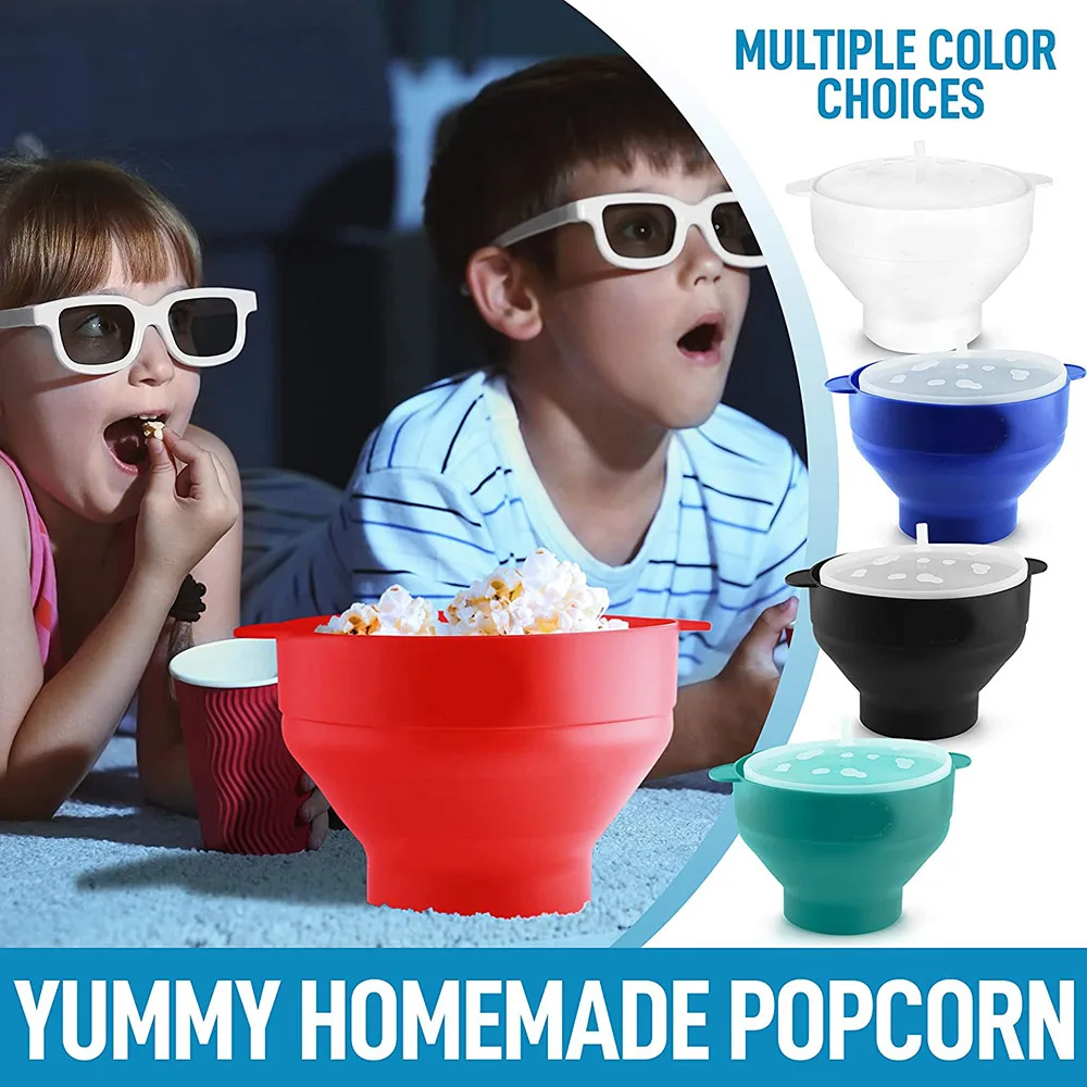 Silicone Popcorn Popper Collapsible Silicone Popcorn Popping Bowl