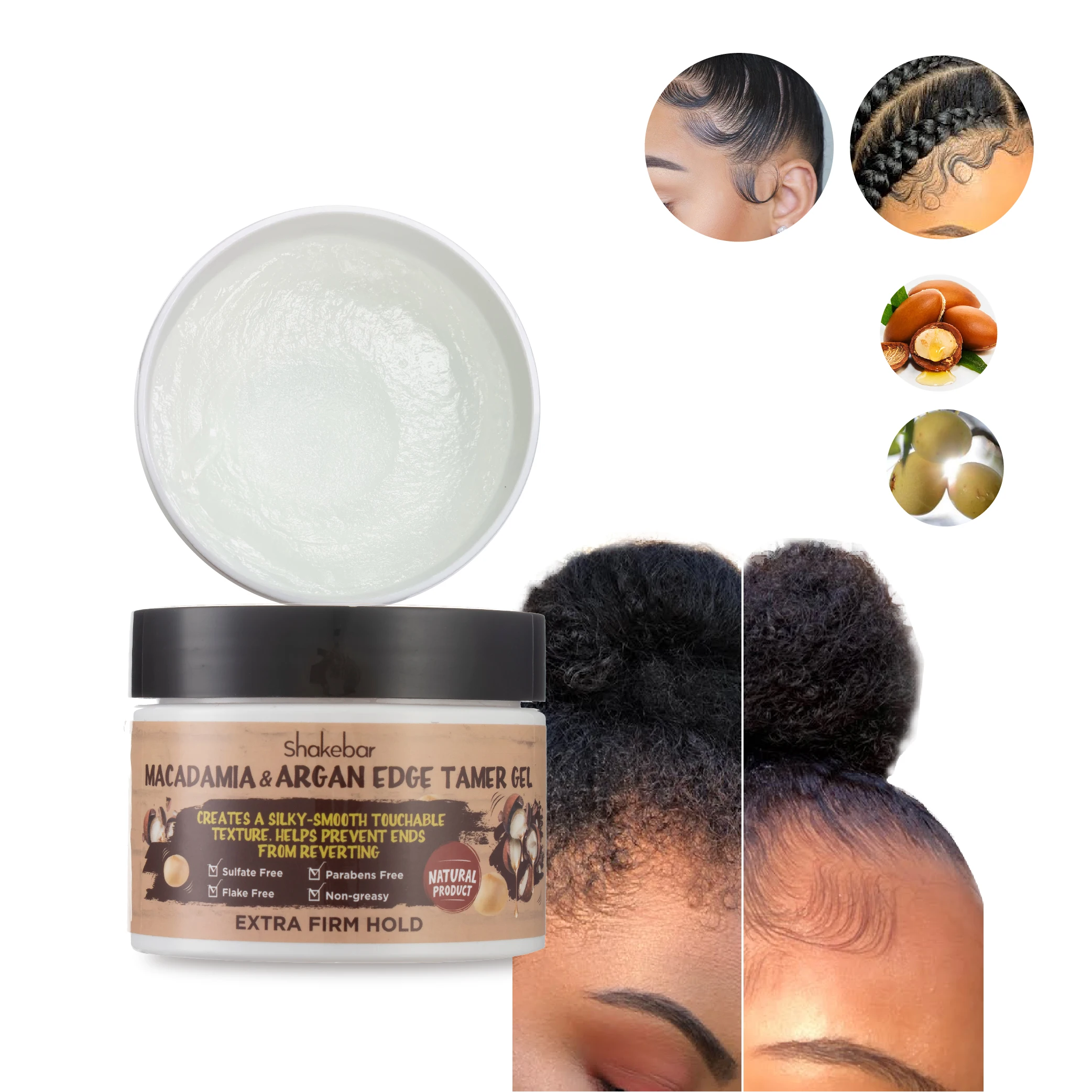 Черные средства по уходу за волосами для частного бренда контроль краев гель высокого качества 4c оптовая