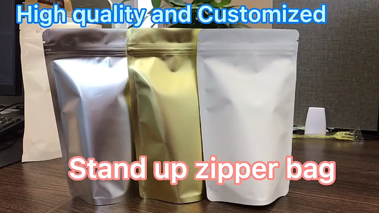 Custom Printed Recyclable Foil Lined Plastic Package Zip Stand Up Pouch