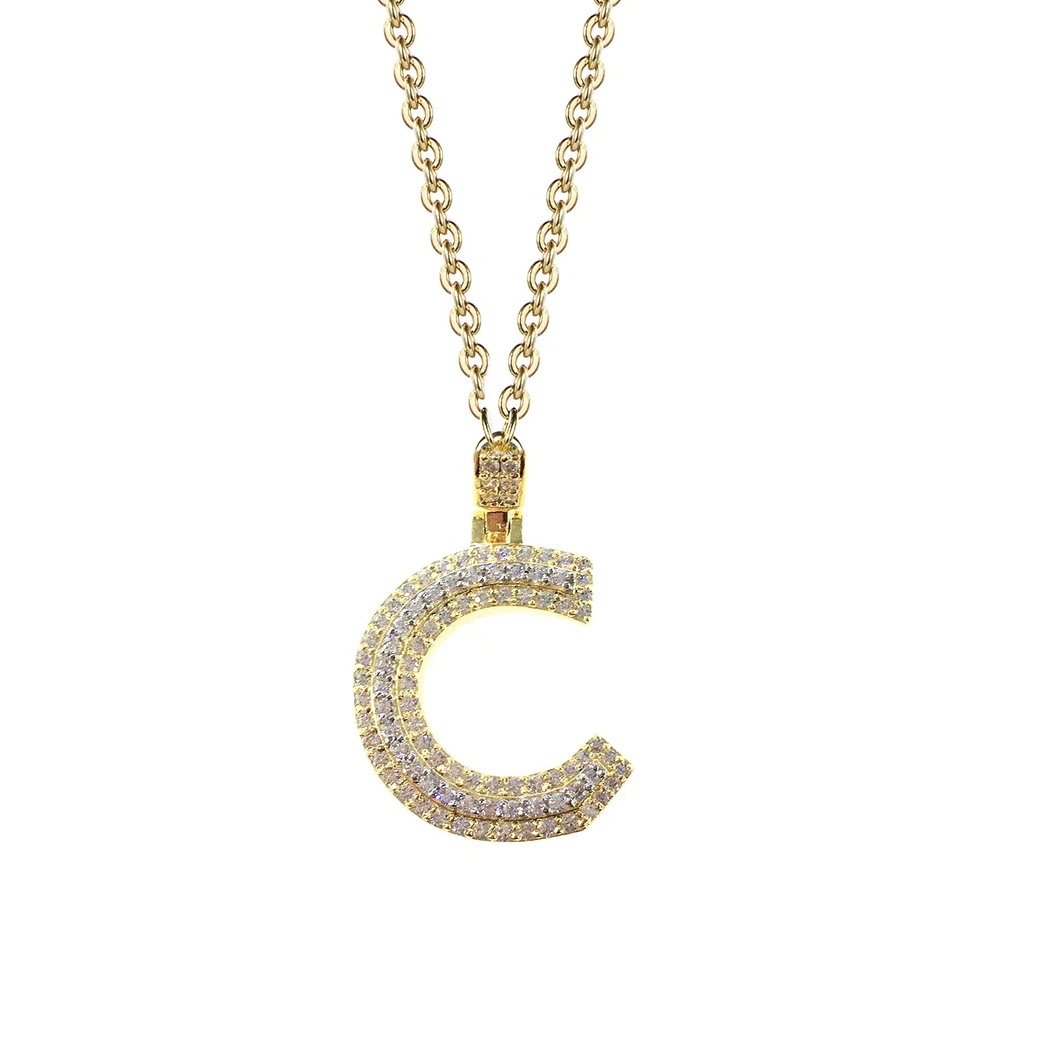 18K gold initial letter pendant necklace with letter pendant letter C O pendant necklace 18k gold plated necklace jewelry