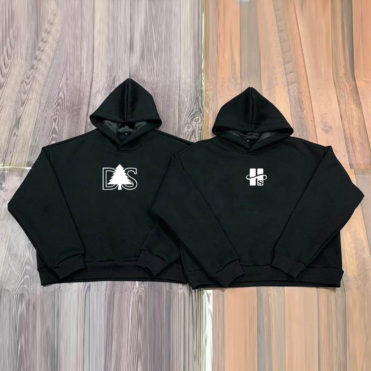 JL1111B High Quality 100% Cotton Fleece Men Heavy Hoodie Pullover Sweatshirt Plain Black Hoodies for Men