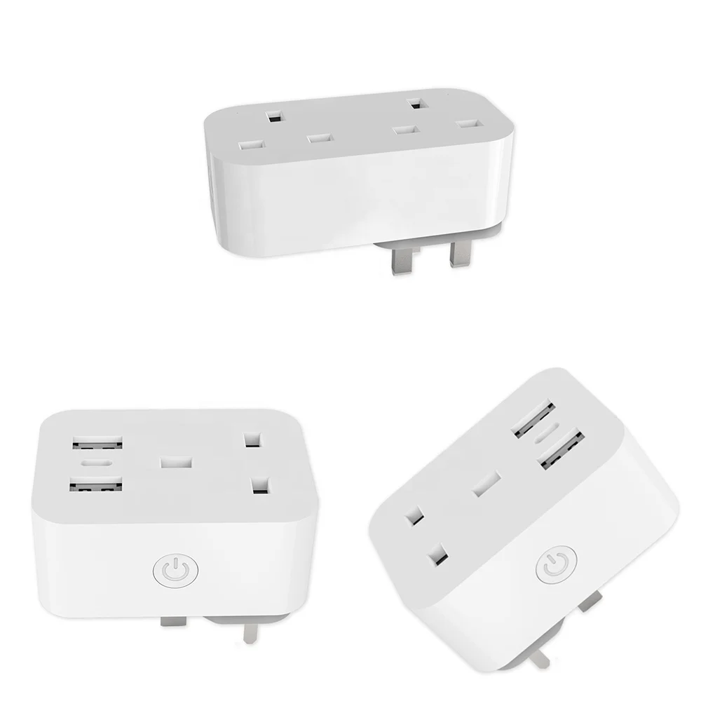 UK Smart Socket Remote Control Socket USB TYPE C Separate Control Metering Tuya Smart Wifi ZigBee