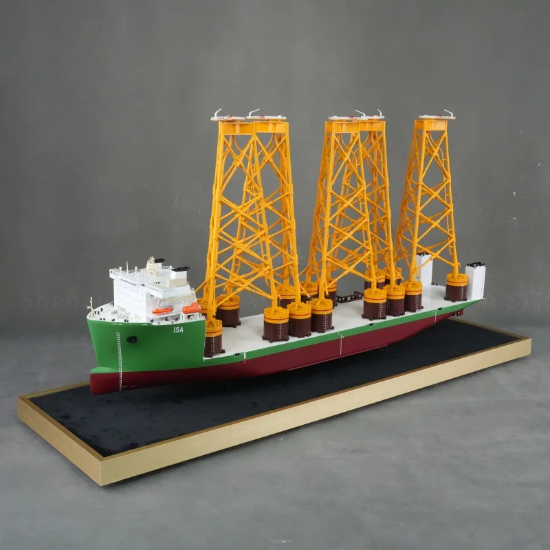 【LAC】Cargo Shipment Handmade Plastic Crafts  Customized 86.8cm ISA Transport Ship Model Crane Miniature Boat Model