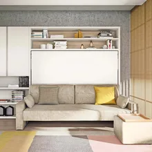 Furniture Set Bedroom Single Folding Wall Bed, Murphy Bed with Sofa and Storage Space, Suitable for Bedroom Apartments