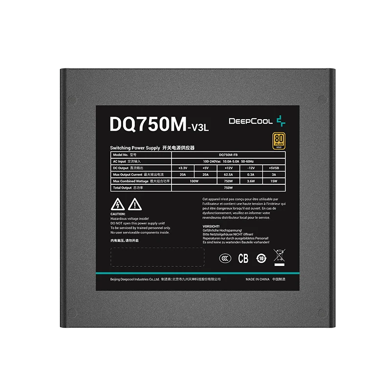Новый дипкул DQ750M-V3L полный модульная PC PSU 750W для настольных игр ПК импульсный источник питания PSU 1000W