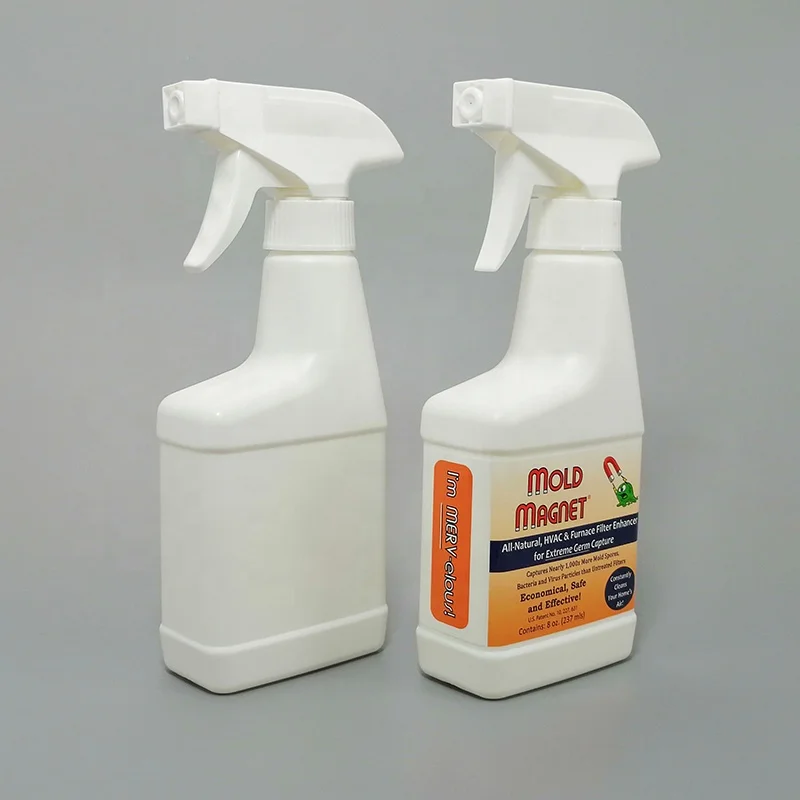 250ml HDPE Empty Black Bottle Body Plastic Trigger Spray Bottle With Black Trigger Sprayer and Two Stickers on Each Side