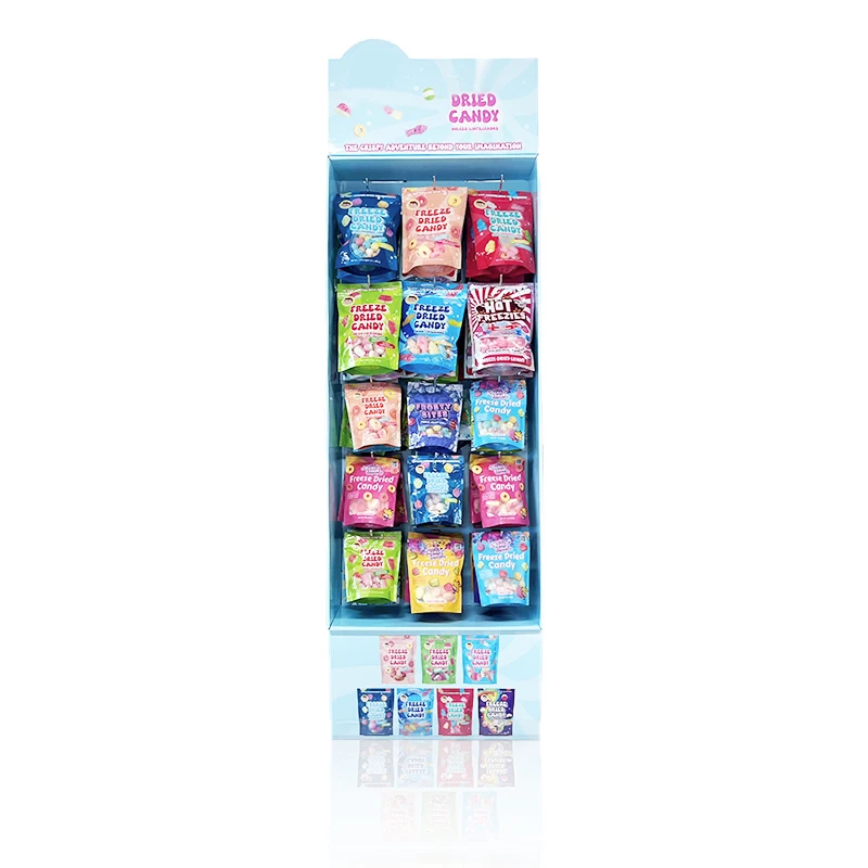 Custom Pop Creative Candy Floor Display Unit Rack Retail Store Product Cardboard Sweets and Candy Display Stand