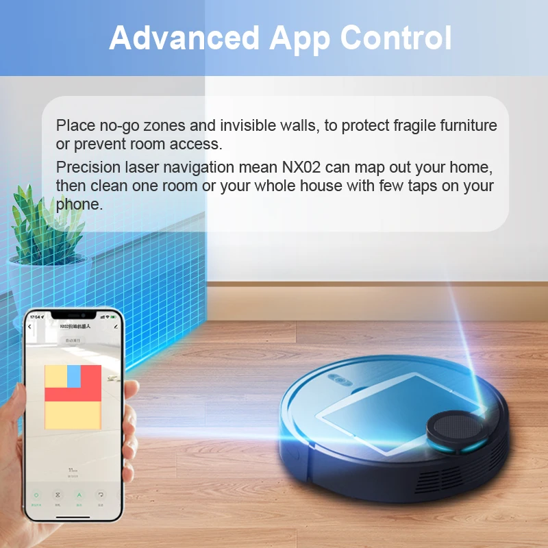 dropshipping dry wet app control laser lidar floor electric intelligent  automatically smart vacuum cleaner robot