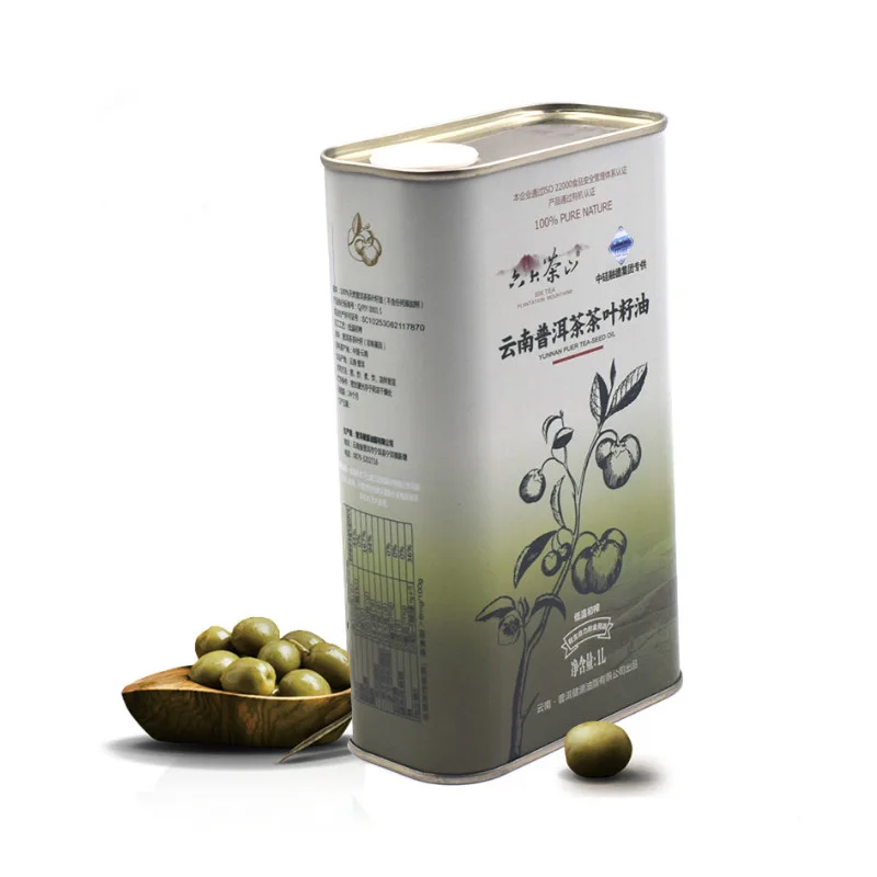 Food Grade 1L-2L Rectangular Olive Oil Tin Can with 0.21-0.35mm Thickness Tinplate Material