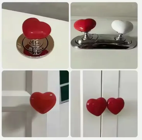 Heart Shape Toilet Flush Button