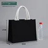 Black tote bag-horizontal style