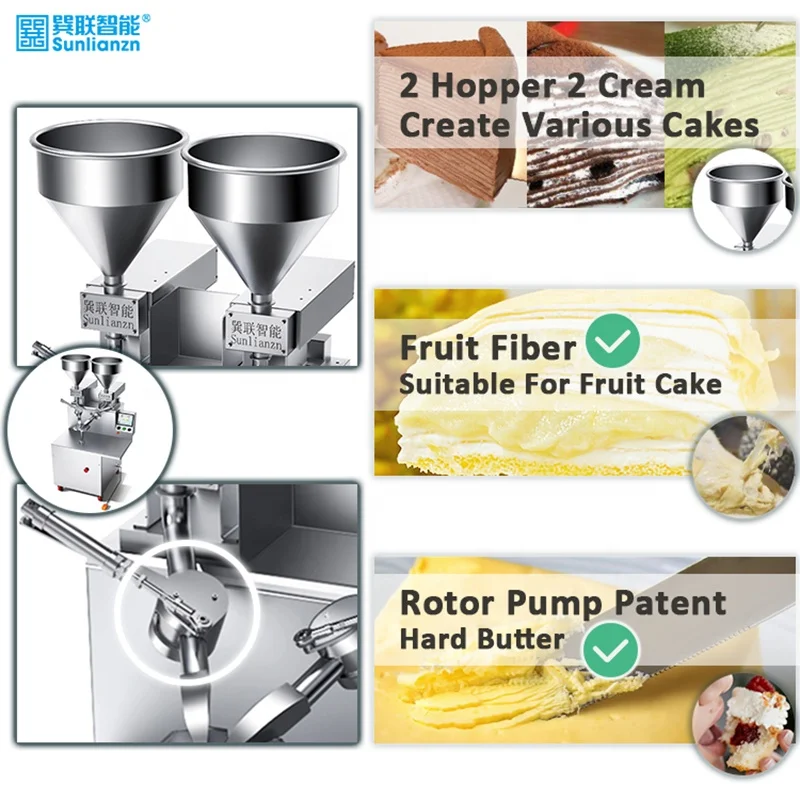 New Automatic Round Cake Butter Spreading and Icing Equipment Cream Decorating Machine