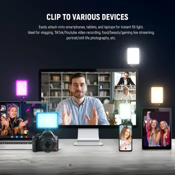 NEEWER VL67C CRI97 2000mAh Rechargeable Ideo Conference Light  RGB Selfie Light with APP Control detail image
