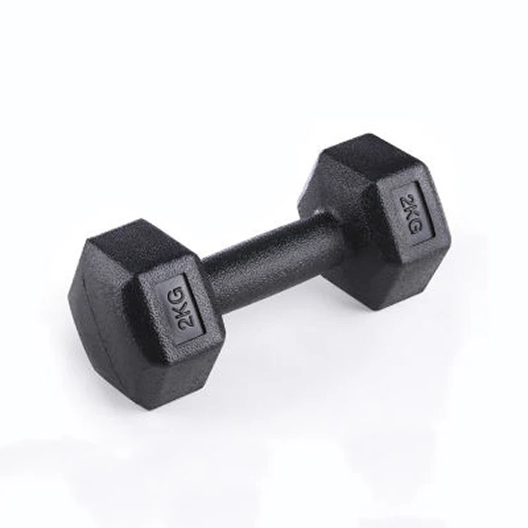 Juego de mancuernas hexagonales de hierro fundido y cemento