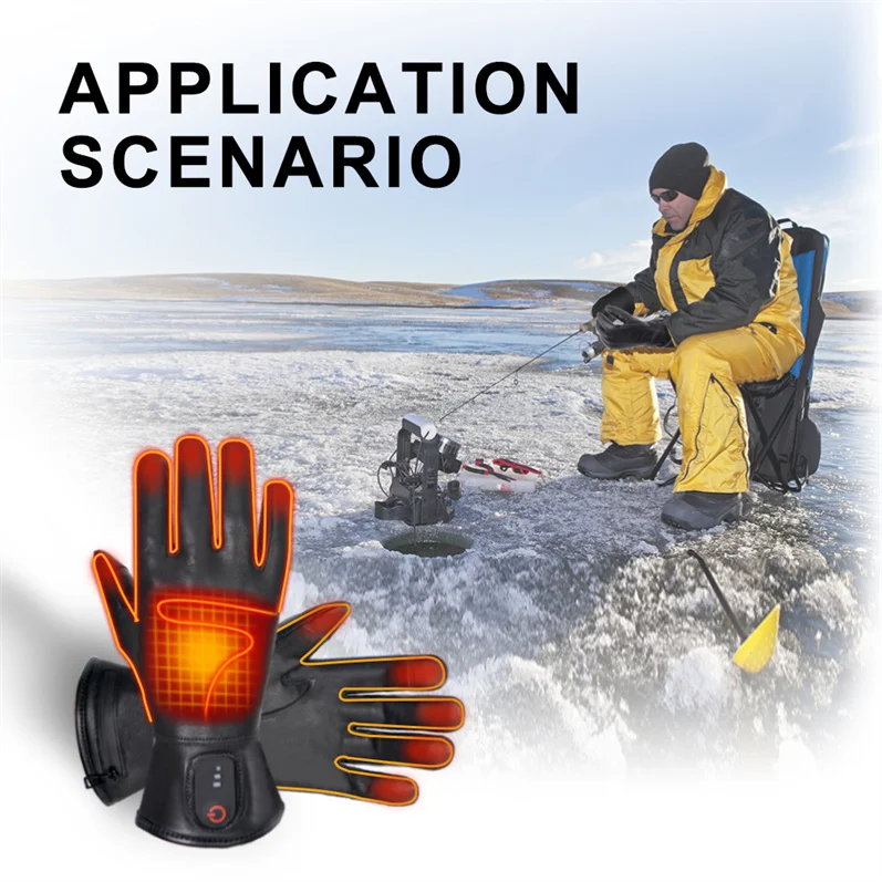 Touch Screen Genuine Liners Thermal Customized Logo Golf Driving Gloves Leather Electric USB Heated Gloves