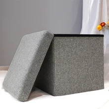 2026 Hot Sale Storage Foldable Ottoman Folding Storage Ottoman Box Shoes Changing Stool