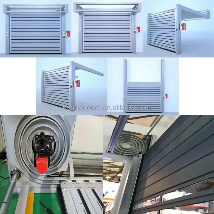 High Speed Electric Roll up Aluminum Rail Track Shutter Door Heavy Wind ...