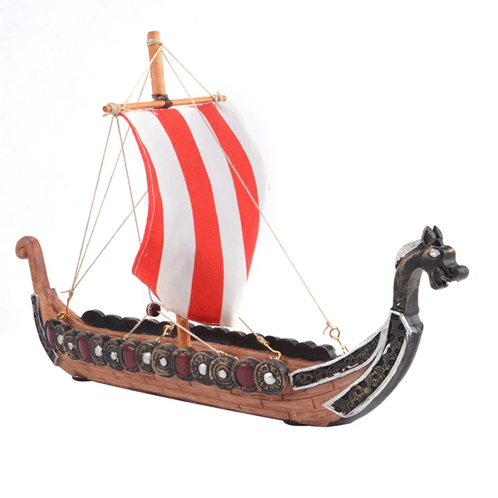 buy viking boat ornament decor,resin dragon boat sail home