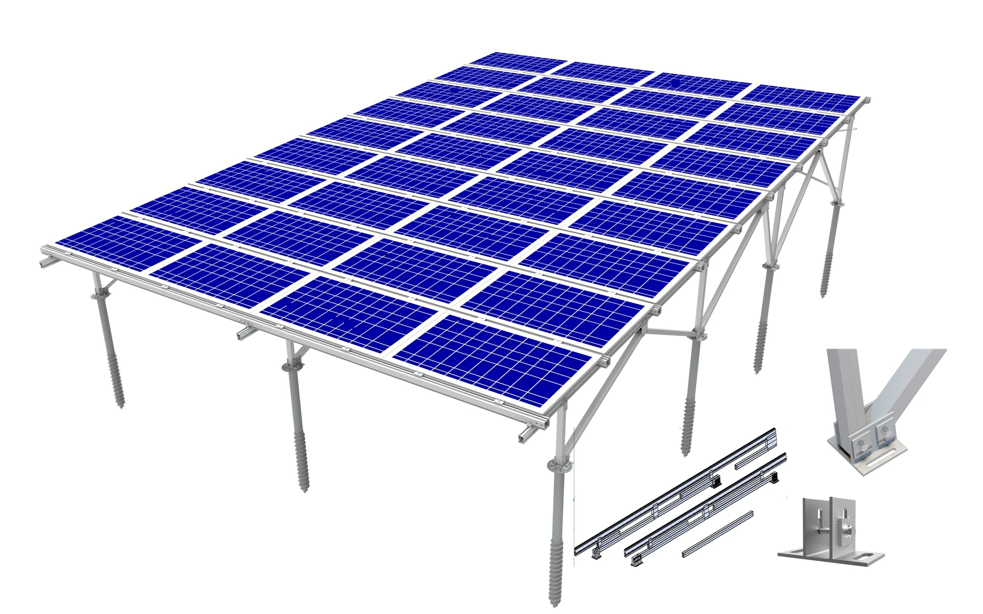 New Modern Design Pv Solar Carport Mounting System Solar Panel Ground ...