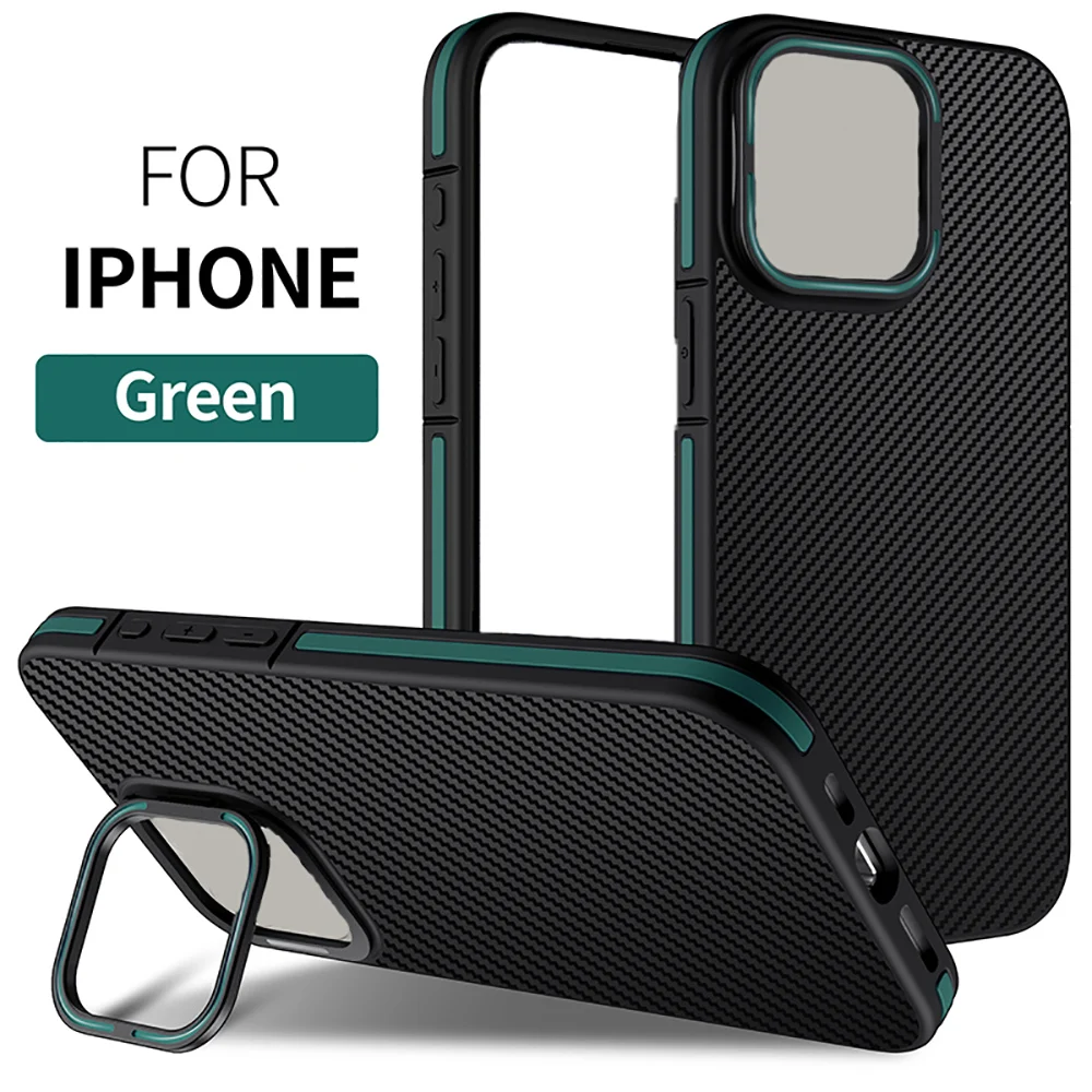 Laudtec Sjk907 Carbon Fiber Phone Case Camera Frame Holder Simple Business Cover Thin Shell For Iphone 16 15 14 13 Plus Pro Max