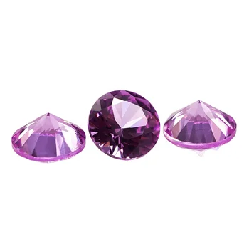 Niel gems prices 2# synthetic rose red corundum gem stones gemstone pink ruby cut loose sapphire round