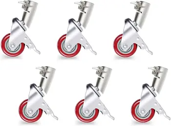 Neewer 6-Pack Professional Swivel Caster Wheel Sets, 75mm Diameter, Durable Metal Construction and Rubber Base, ONLY Compatible detail image