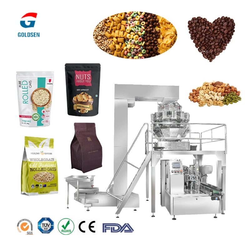 Automatic Smart Weigh Premade Bag Pouch Bean Sachet Packaging Machine 1kg 5kg Nuts Chips Sugar Pet Food Doypack Packing Machine