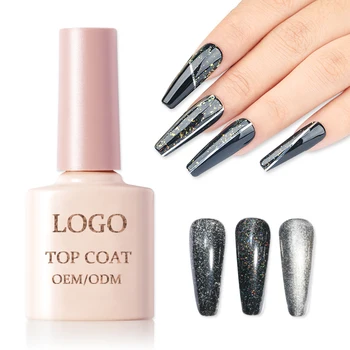 CCO OEM super shine clear gel nail polish clear top coat Gold Silver Rose Gold Glitter Glitter Top Coat
