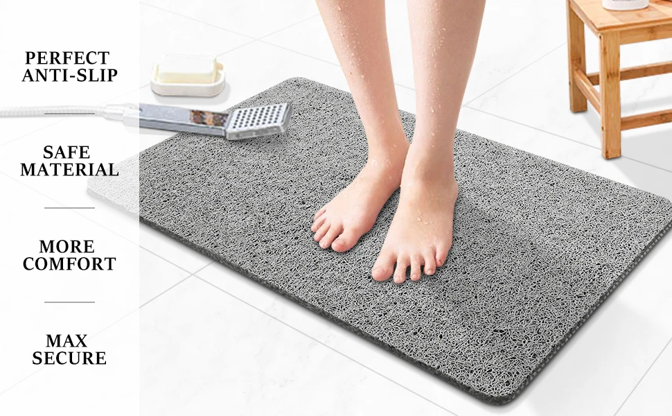 Quick Drying Hydro Wonder Soft Earth Pvc Bath Mat Textured Bathroom