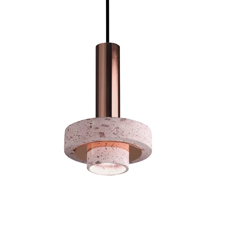 东方现代装饰夹具玫瑰金金属照明混凝土遮阳水泥吊灯为商场