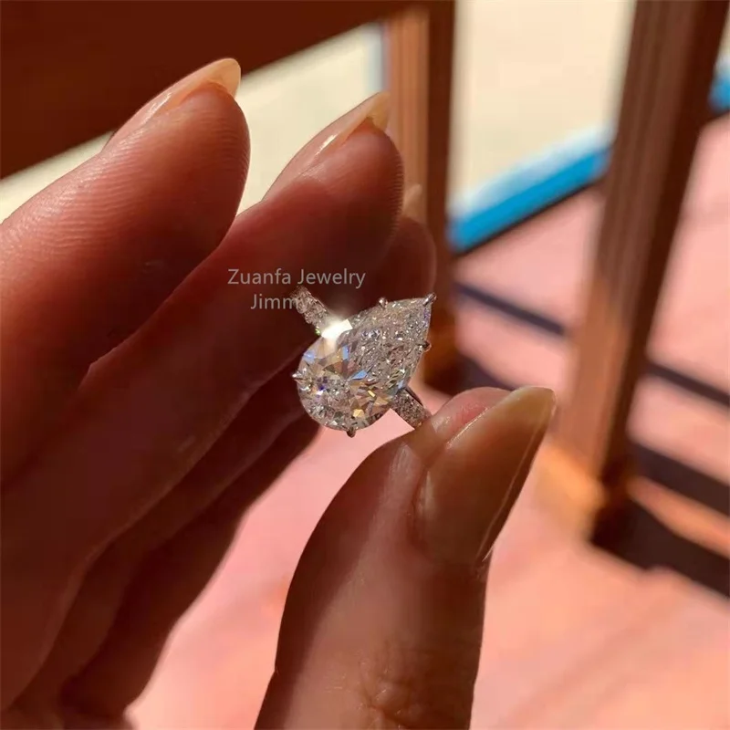 Bague Alliance Solitaire Argent 925 Avec Moissanite - Ajustable Et Neuf Avec Étiquettes