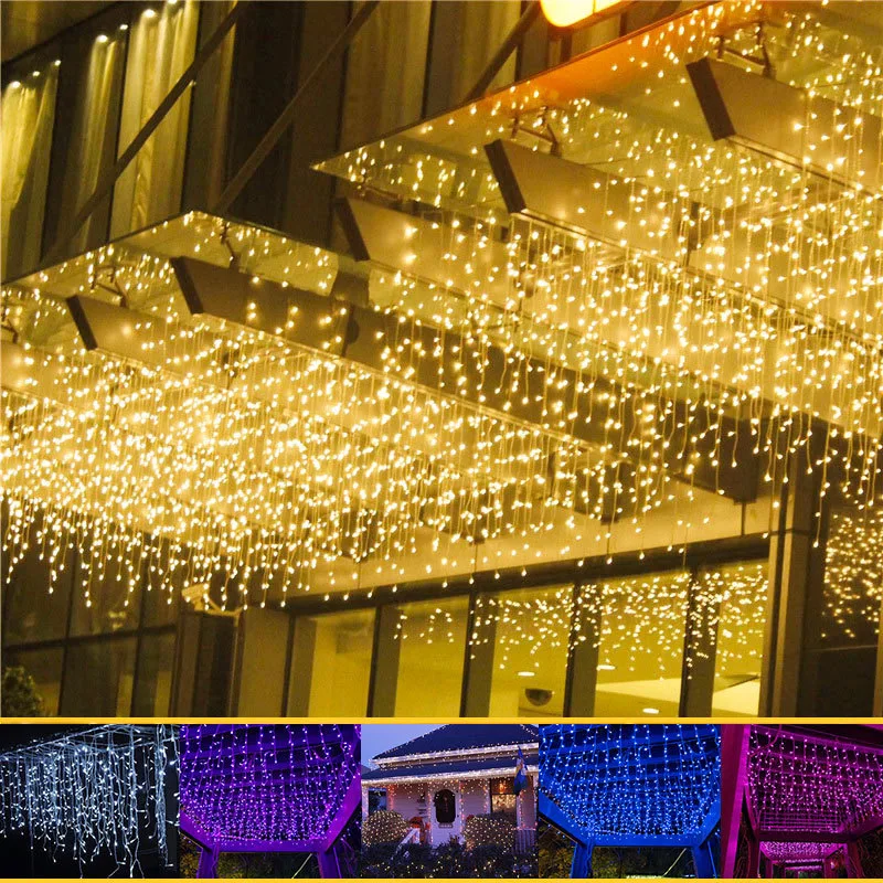3m Led Icicle Lights String Waterfall Curtain Lights Outdoor Stage Room