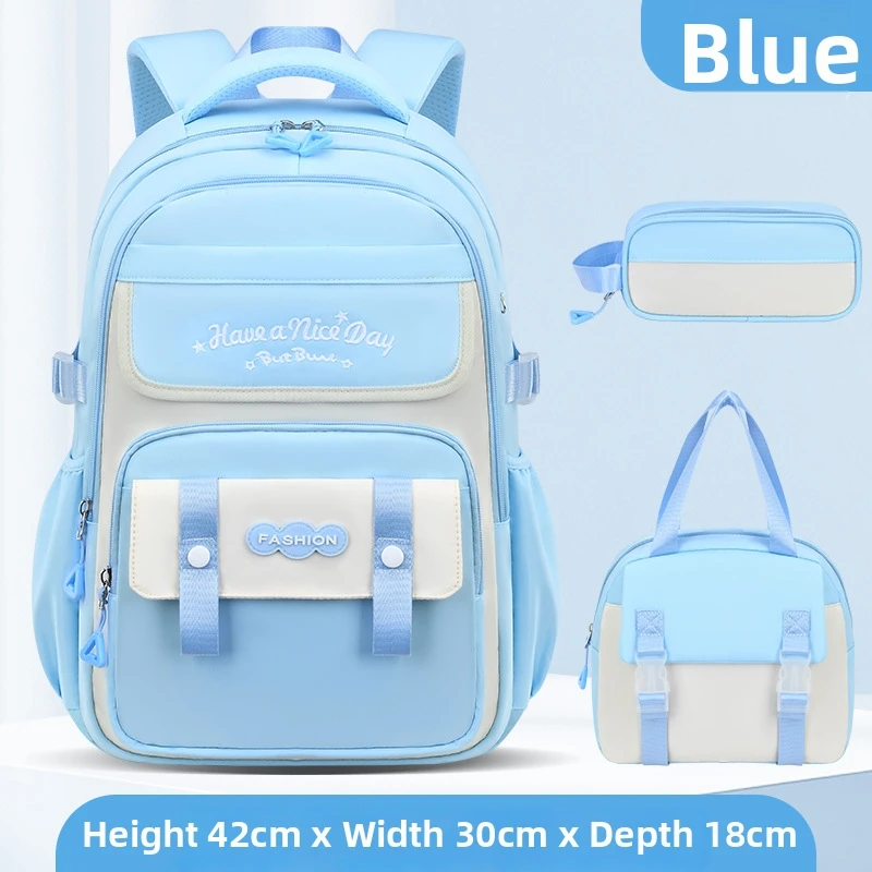 Three-piece Nylon Polyester 36-56L Female Student Schoolbag Air Cushion Strap Night Safe aperçu 9