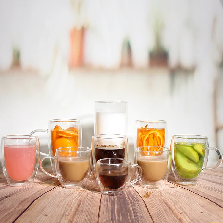 Durable Double Wall Glass Coffee Mugs - Perfect for Parties