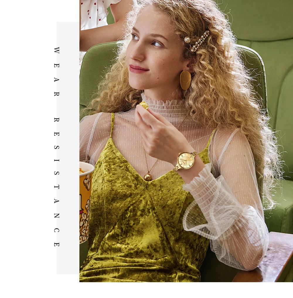 CURREN 9097 Women's Casual Quartz Watch Elegant Simple Design Waterproof Stainless Steel Strap Fashion Business Wristwatch Lady