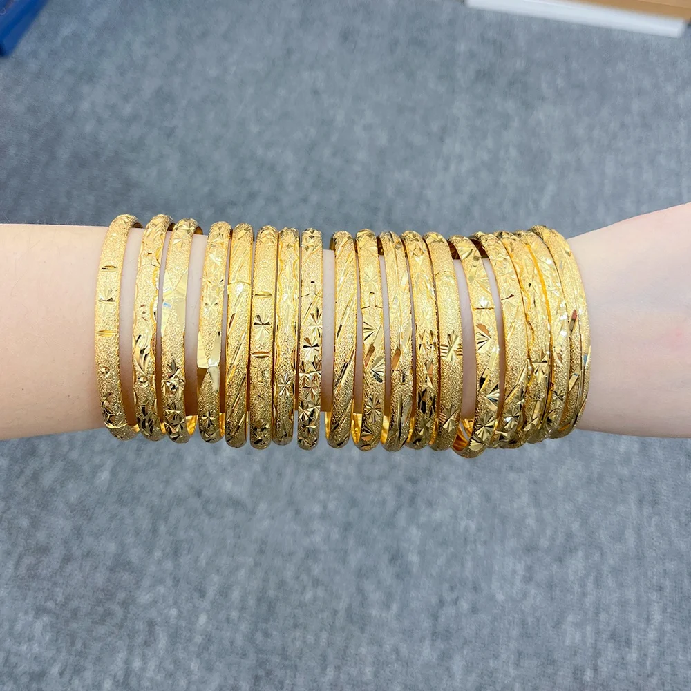 Jxx Good Price Brass Jewelry 24k Dubai Gold Plated Bracelets Bangles