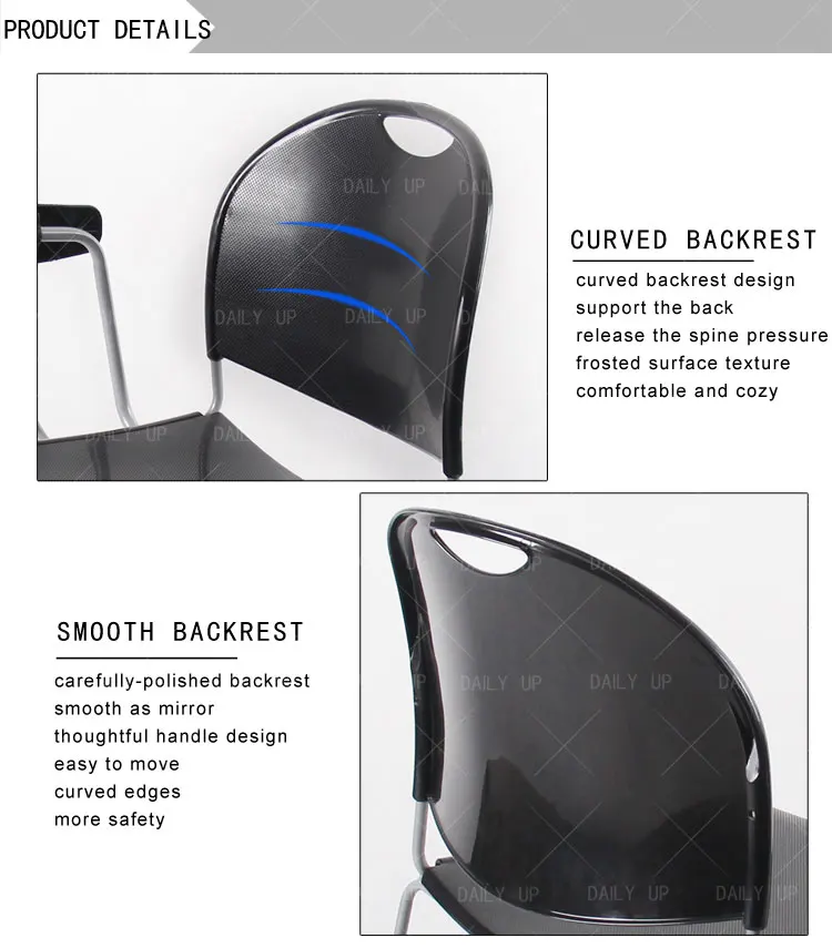 Sled Frame Training Chair With Tablet Ergonomic Conference Meeting Chair With Writing Pad Student Study Chair With Book Holder