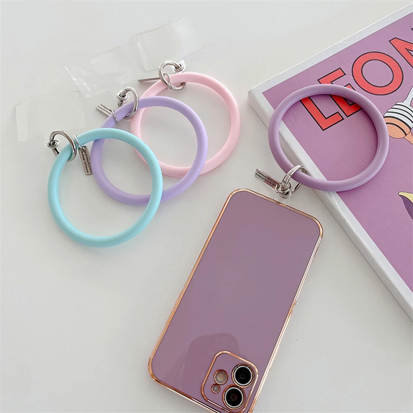 Universal Hanging Ring For Mobile Phone Soft Silicone Lanyard Strap Anti-Lost Bracelet for iPhone Xiaomi Samsung Keychain