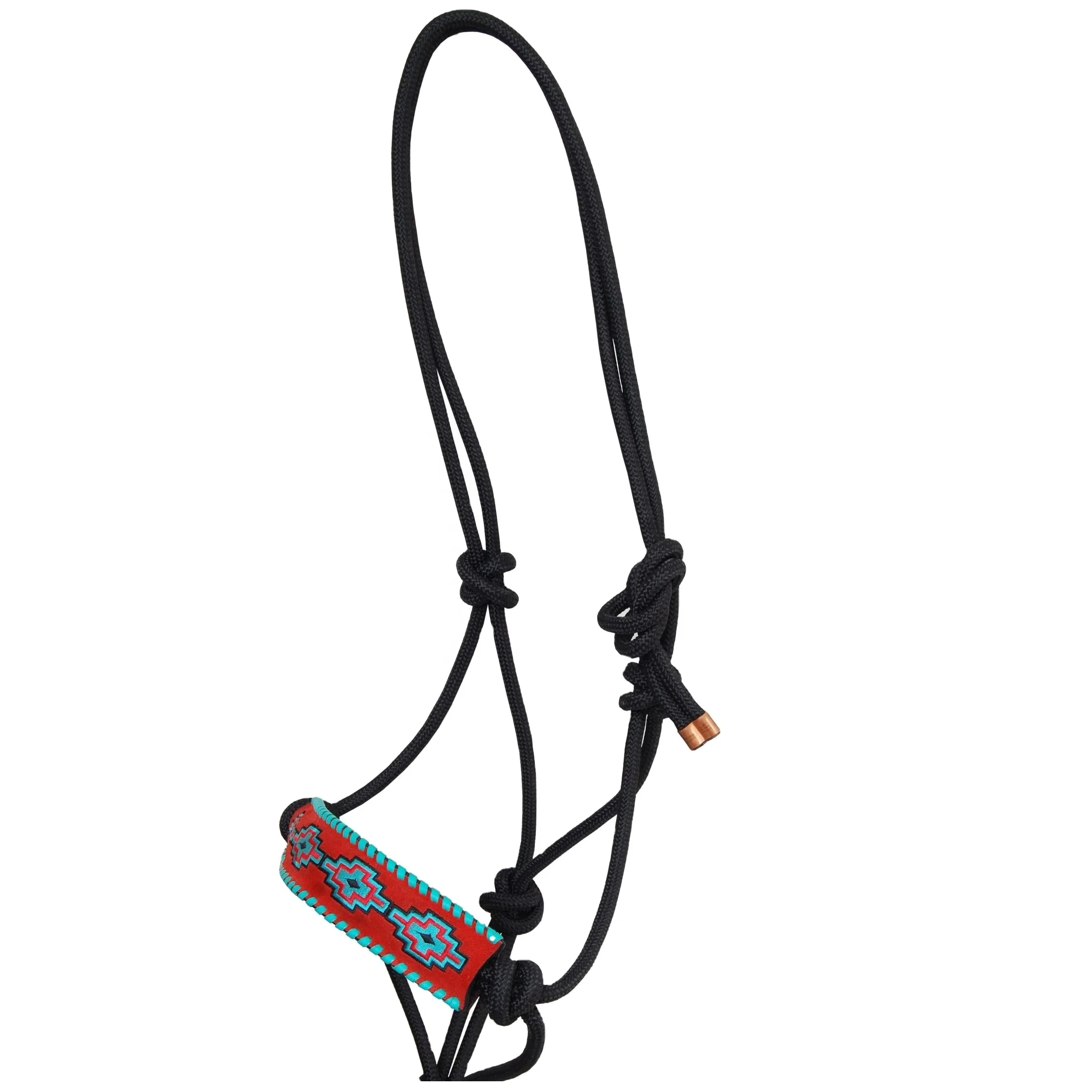 Top Quality Hand Made Fancy Design Horse Rope Halter With Aztec Nose