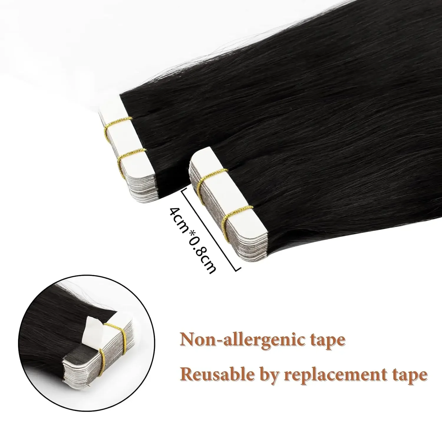 20 Stück/Packung Tape In Extensions aus Echthaar, glatt, 100 % brasilianisches Remy-Echthaar, unsichtbares Klebeband, 66 cm, für Frauen_voghion.com