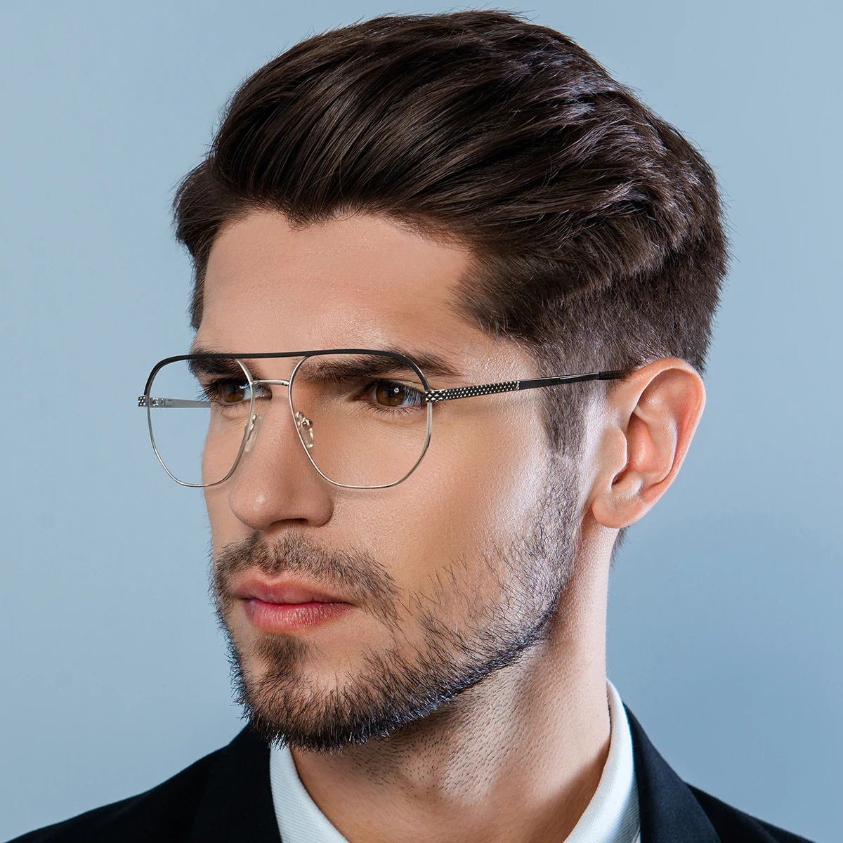 Fashion Latest Glasses For Men 2024 Men's Pilot Design Frames
