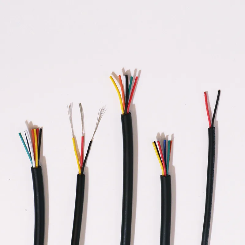 fast power cabel Multi-Core 4 core RVV Soft Cable Wire copper Cores 0.5/0.3/0.2 Square Signal Line PVC PE Insulated home
