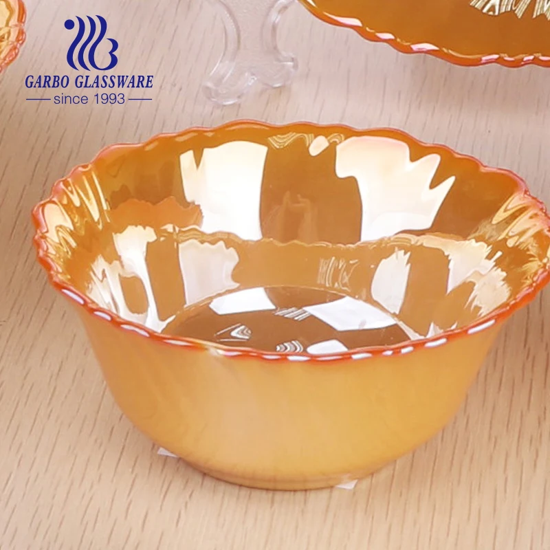 2021 New Design Ion Plating Golden 33 Pcs Opal Glass Dinner Set Opal glassware Plate Bowl