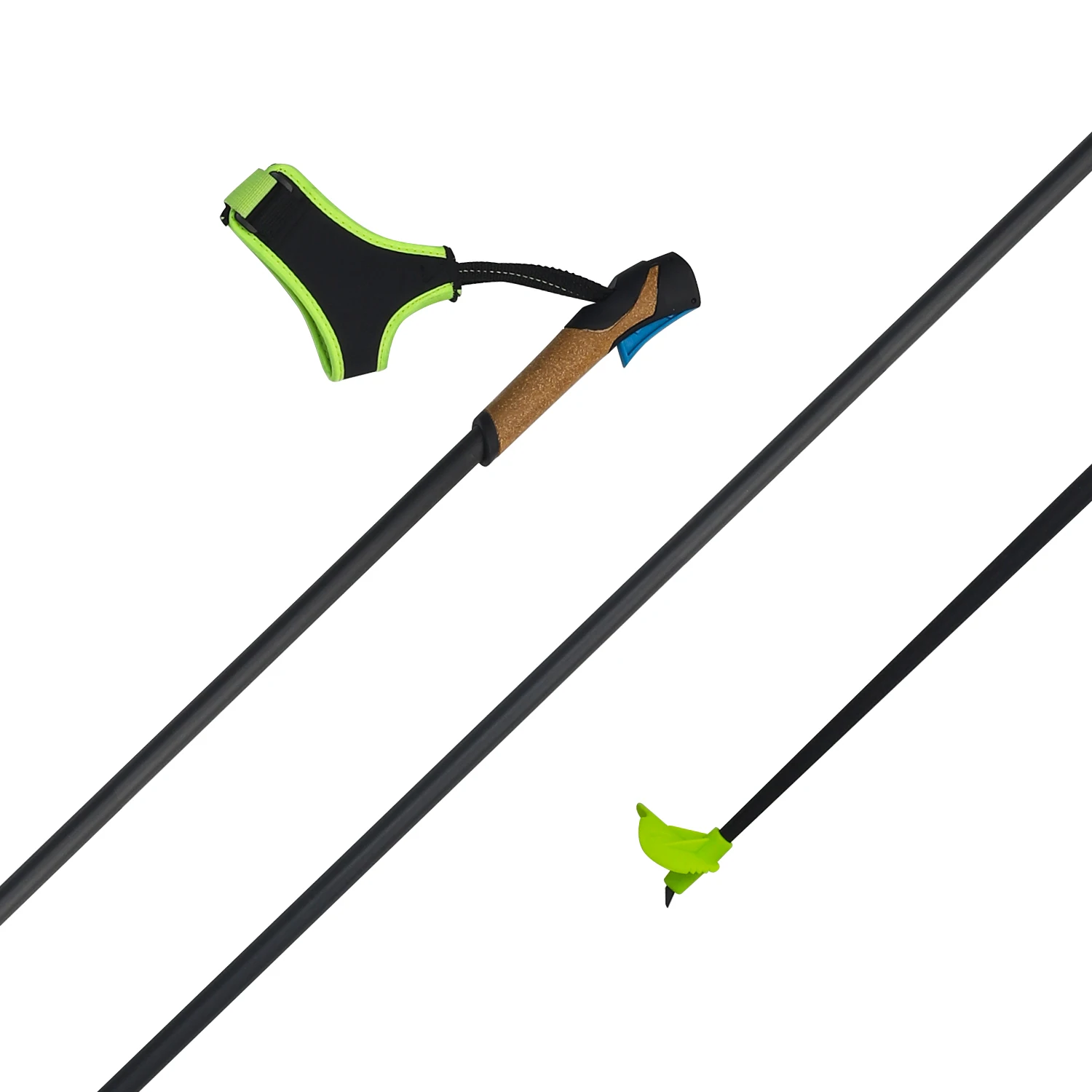 Custom Logo Nordic XC Cross CountryCarbon Ski Poles Grip Handle 100% Carbon Light Weight Cork and Rubber Cock