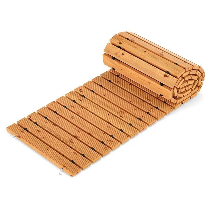 8FT Wooden Garden Pathway Weather Resistant Cedar Roll Out Straight ...
