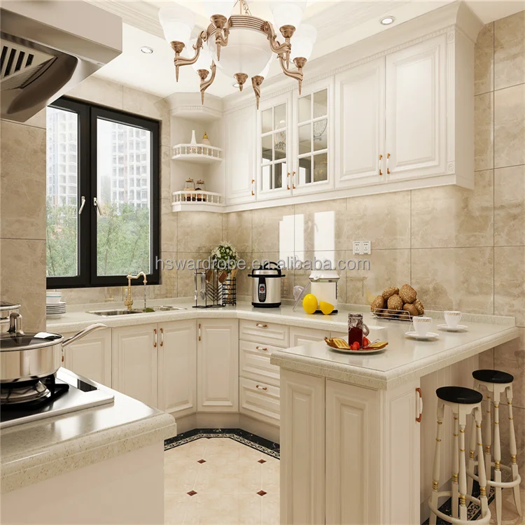 Customization MDF Modular Kitchen Cabinet with Glass Door and Hinges ...